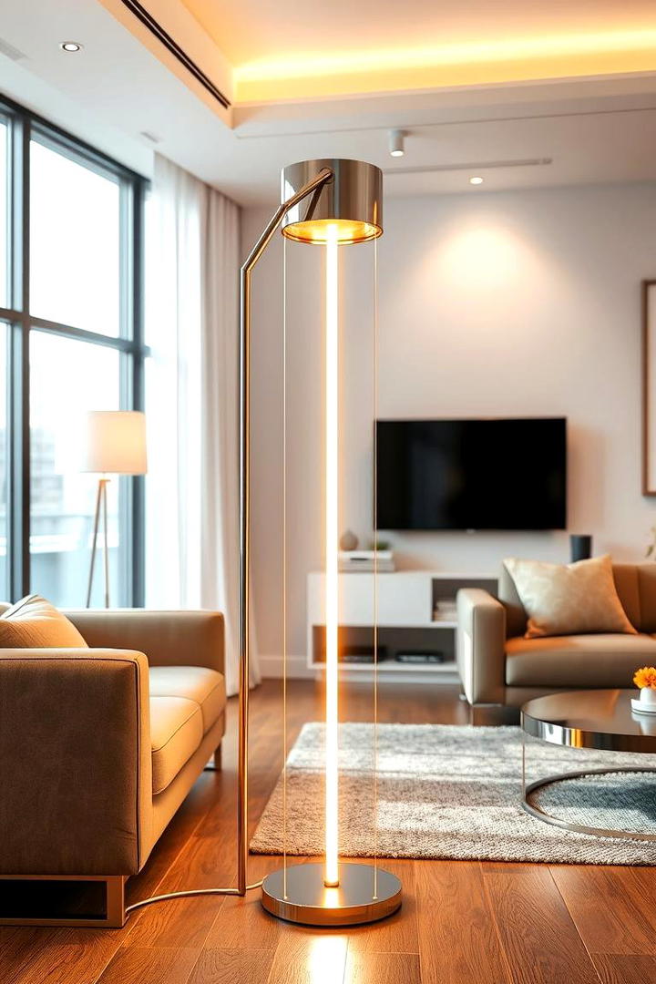 Sleek Metallic Floor Lamp - 30 Living Room Floor Lamp Ideas and Inspiration