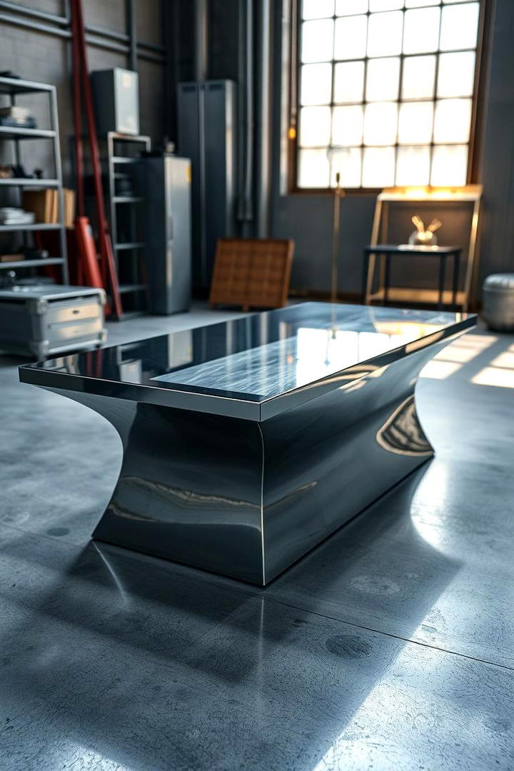 Sleek Metallic Table - 30 Table Design Ideas