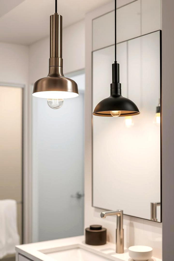 Sleek Metallics - 30 Bathroom Pendant Lighting Ideas