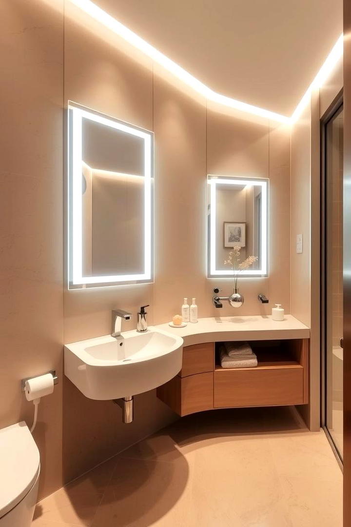 Sleek Modern Amenities - 30 Beige Bathroom Ideas