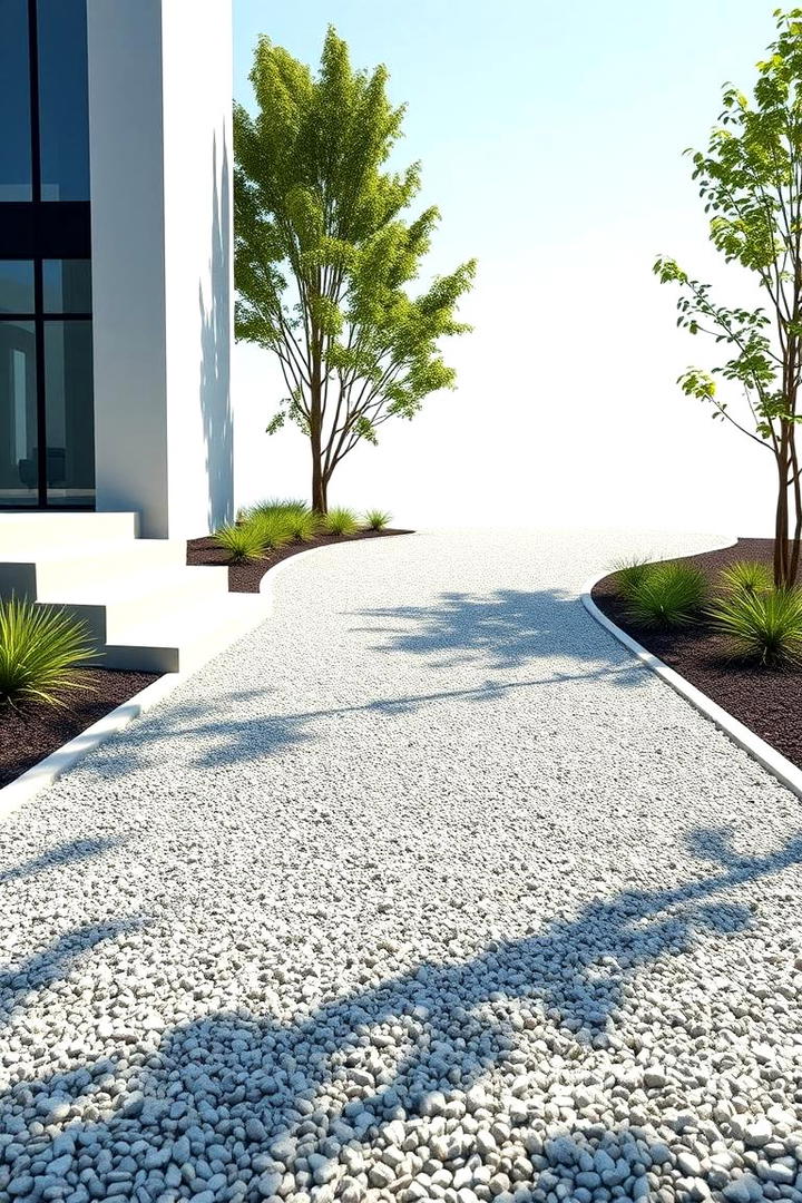 Sleek Modern Gravel Driveway - 30 Gravel Driveway Ideas