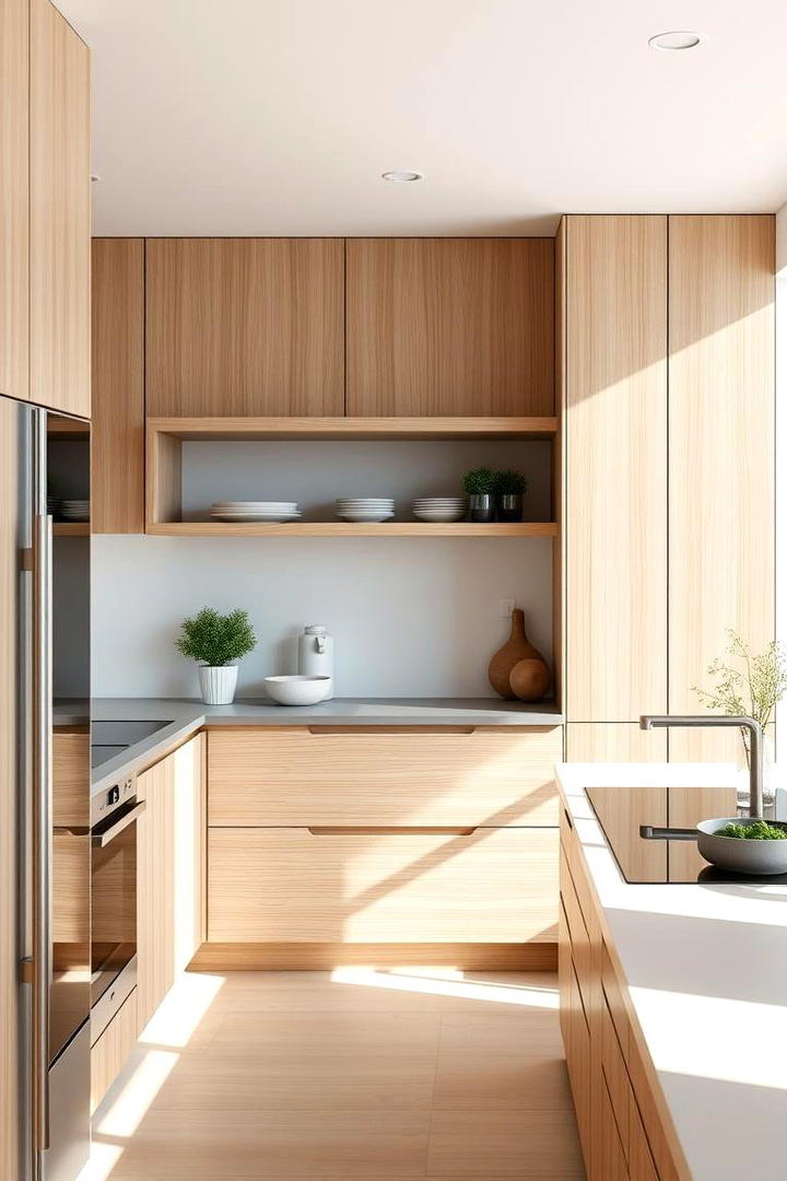 Sleek Modern Minimalism - 30 Kitchens With Light Wood Cabinets