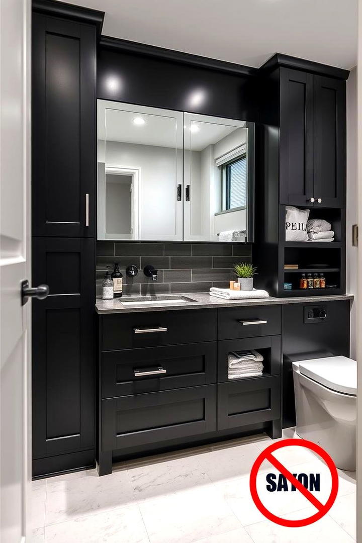 Sleek Urban Design - 30 bathroom with black cabinets ideas