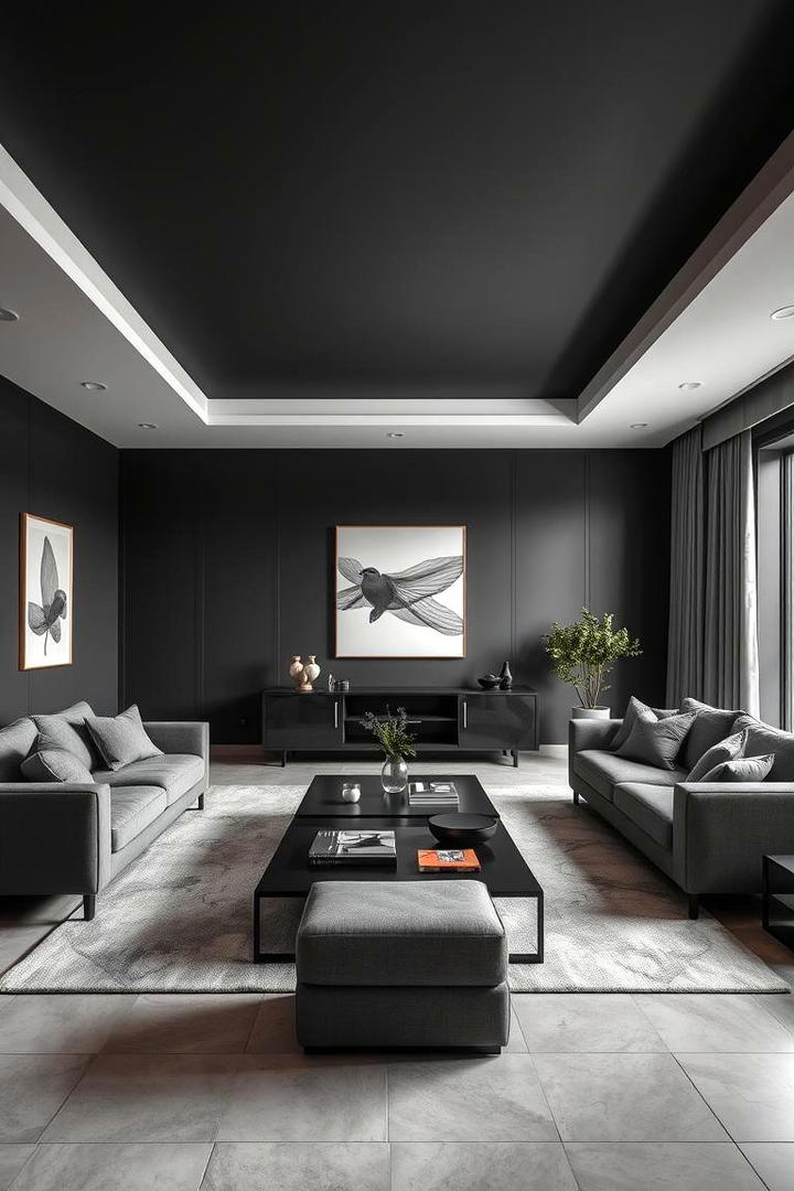 Sleek and Sophisticated - 30 Contrasting Living Rooms With Dark Grey Walls