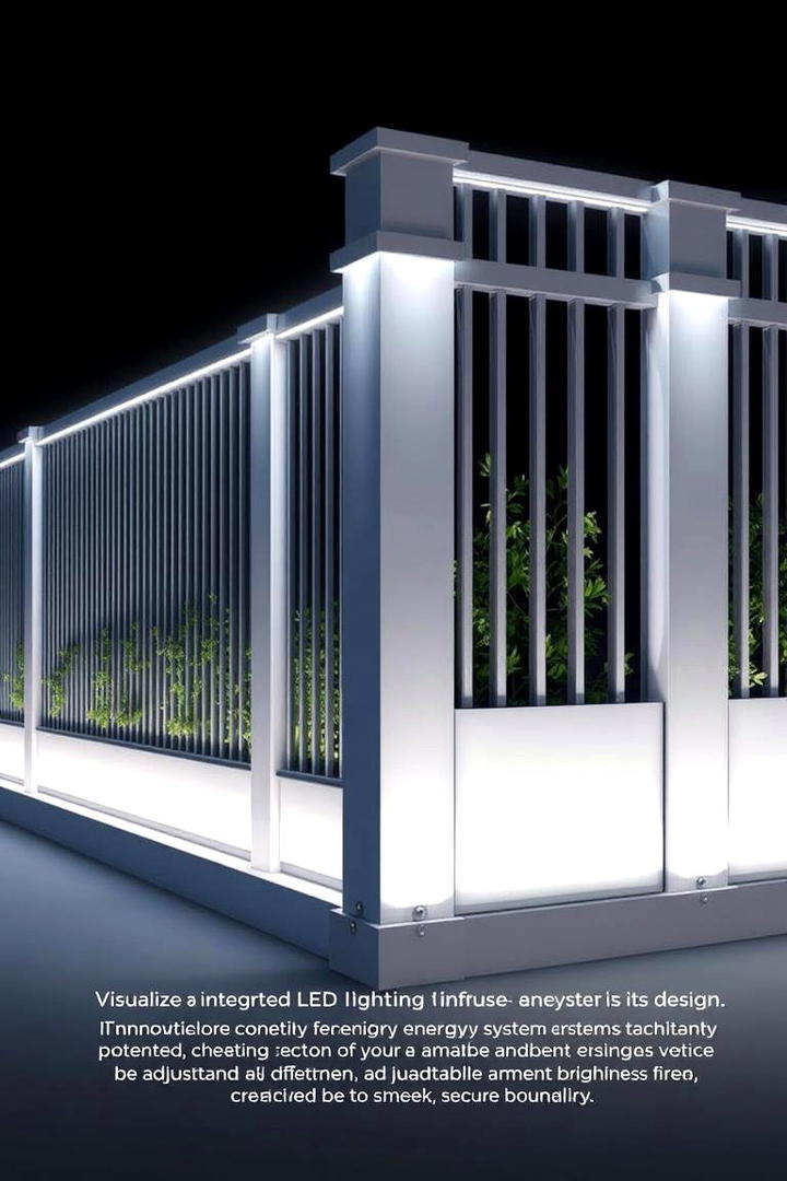 Smart Fence with Integrated Lighting - 30 Corner Fence Ideas