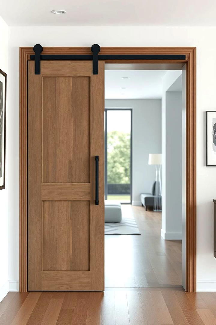 Smart Home Integrated Barn Door - 30 Barn Door Ideas