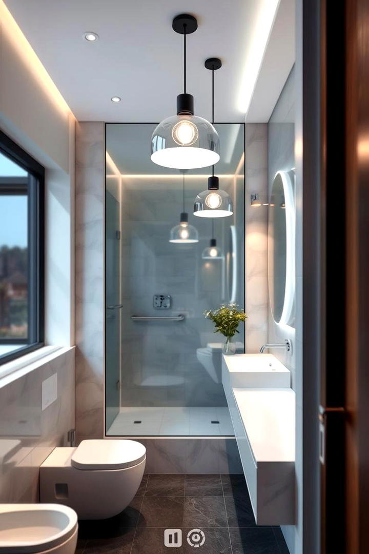 Smart Lighting Integration - 30 Bathroom Pendant Lighting Ideas