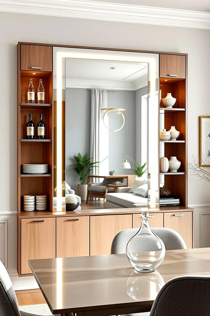 Smart Storage Integration - 30 Dining Room Mirror Ideas