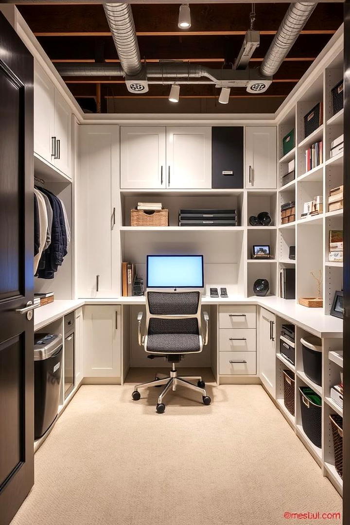 Smart Storage and Organization Office - 30 basement office ideas