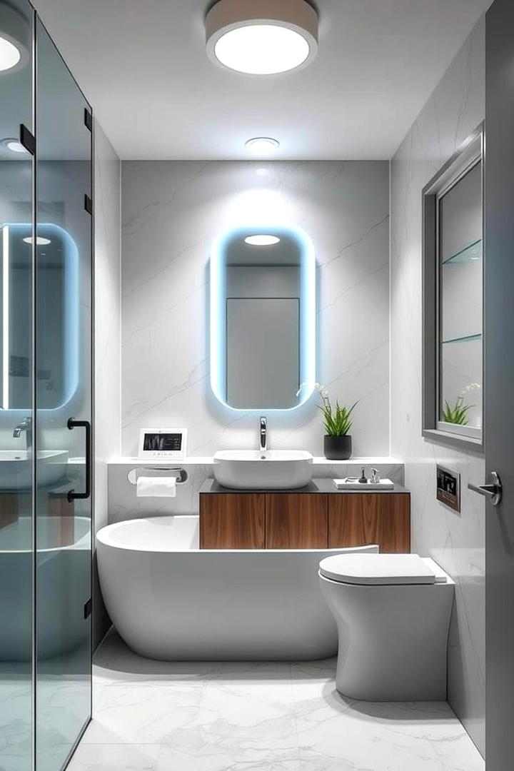 Smart Technology Integration - 30 Small Master Bathroom Ideas