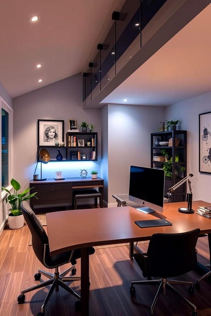 Smartphone Controlled Brightness - 30 Home Office Lighting Ideas