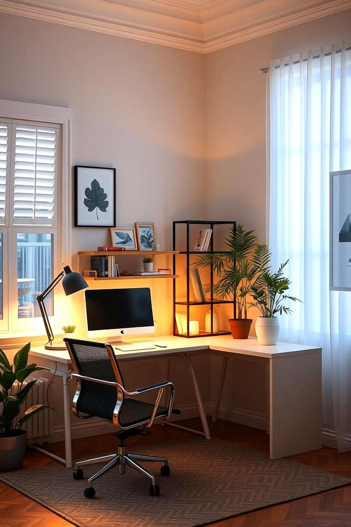 Soft Ambient Lighting - 30 Budget Home Office Ideas