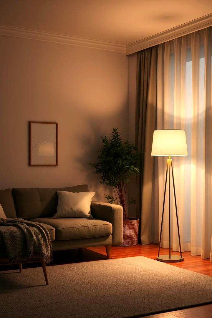 Soft Glow Floor Lamp for Relaxation - 30 Living Room Floor Lamp Ideas and Inspiration