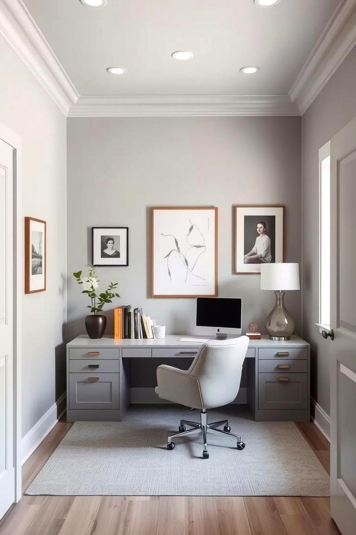 Soft Gray Sophistication - 30 Home Office Paint Colors