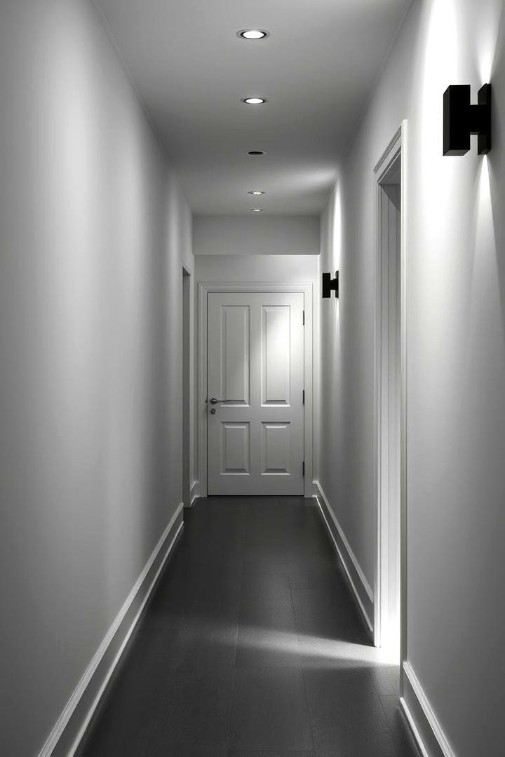 Soft Illumination Effects - 30 Black and White Hallway Ideas