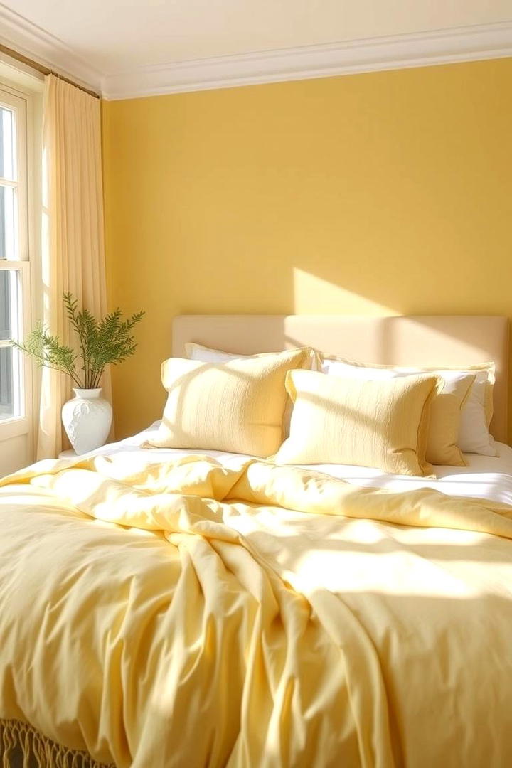 Soft Lemon Bedding - 30 Yellow Bedroom Ideas