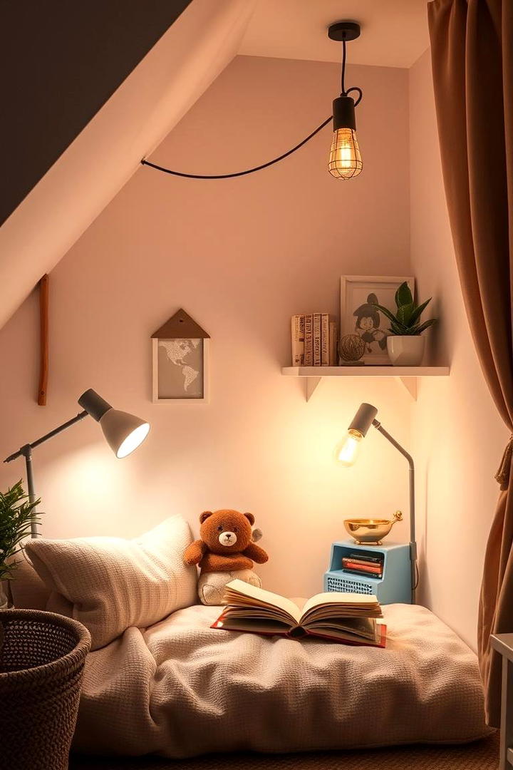 Soft Lighting Corner - 30 kids reading nook ideas