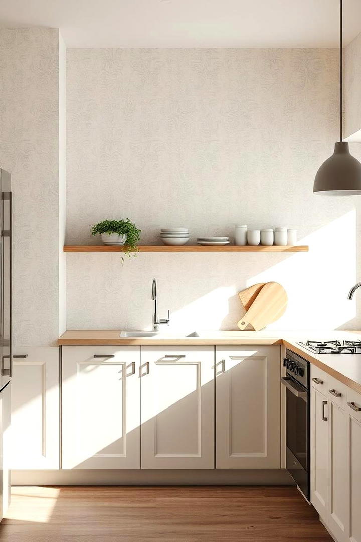 Soft Minimalist Hues - 30 Kitchen Wallpaper Ideas