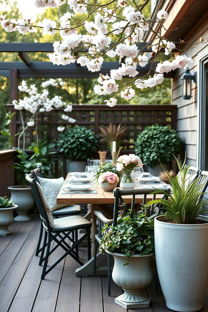 Soft Pastel Blooms - 30 Deck Decorating Ideas With Plants