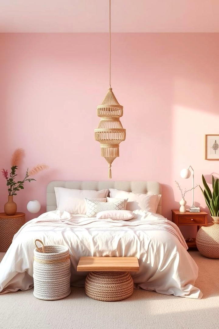 Soft Pastel Pink Palette - 30 Pink Boho Bedroom Ideas