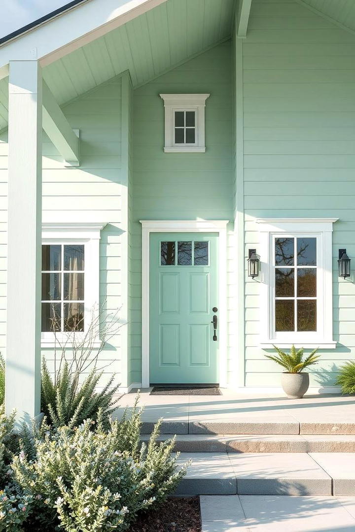 Soft Seafoam Serenity - 30 Green Exterior House Paint Ideas