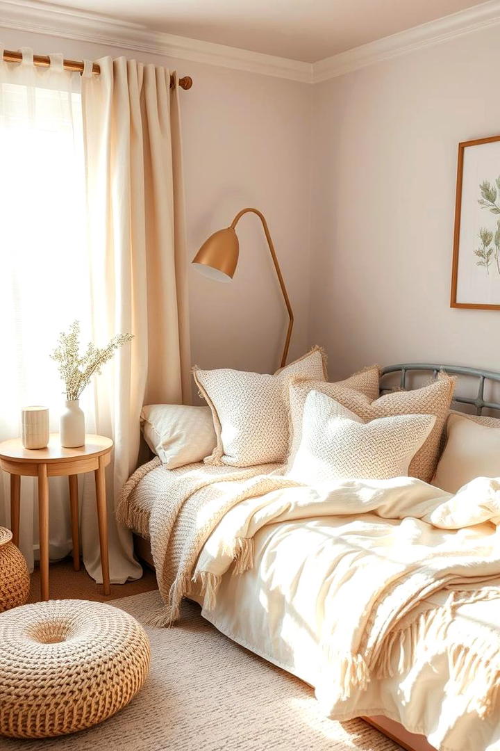 Soft Textural Accents - 30 Clean Girl Room Ideas