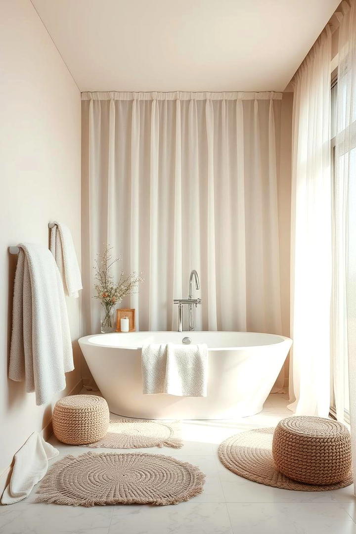 Soft Textured Fabrics - 30 Romantic Bathroom Ideas