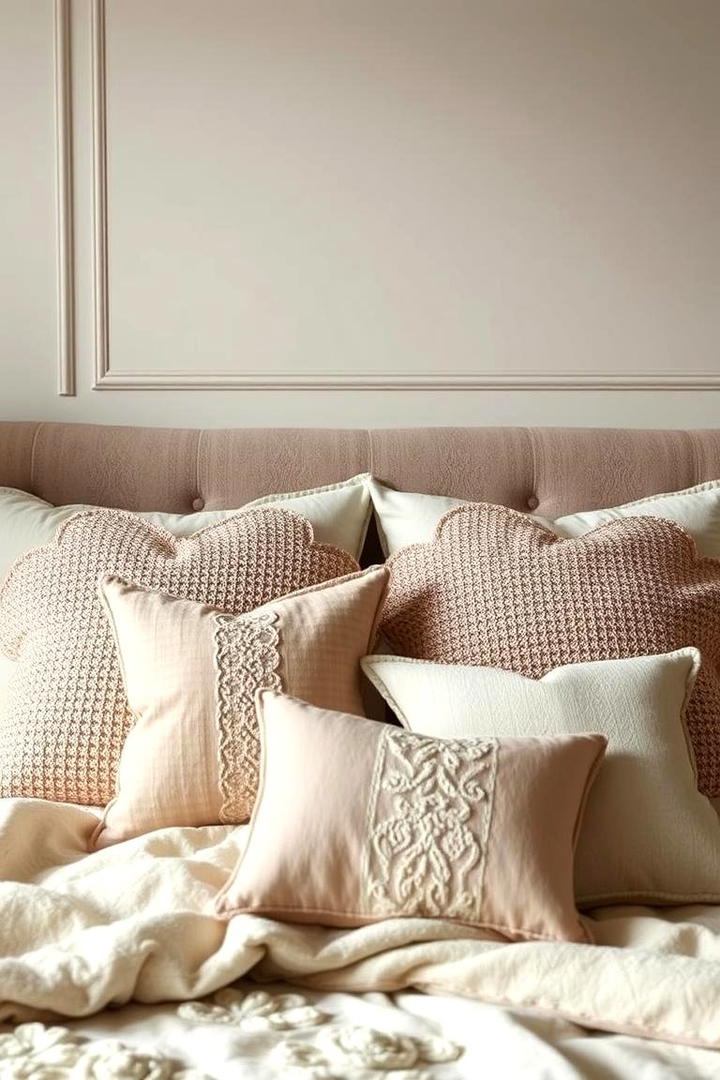 Soft Textured Pillows - 30 romantic bedroom ideas