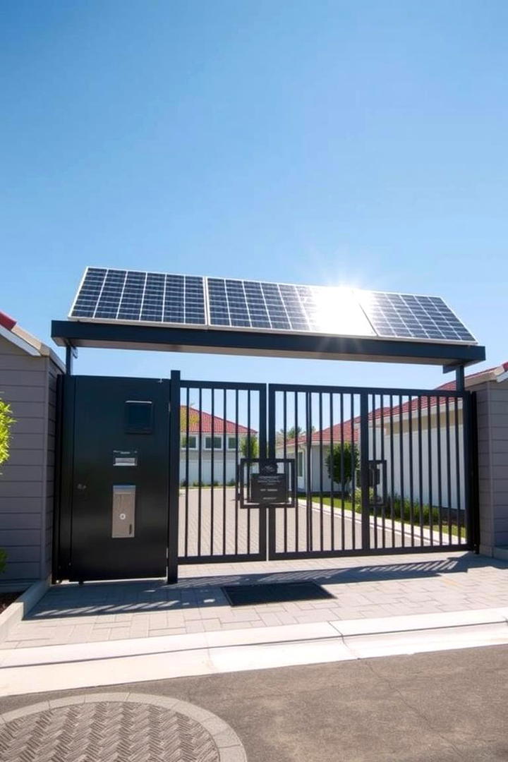 Solar Powered Automated Gate - 30 Front Gate Ideas