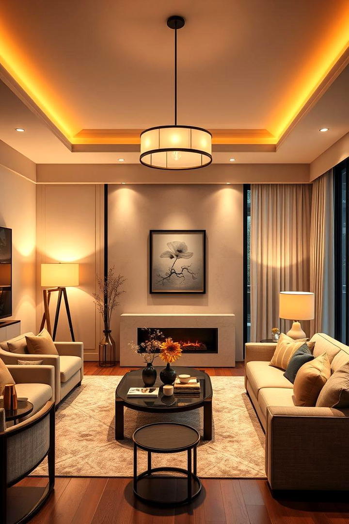 Soothing Lighting Design - 30 Feng Shui Living Room Ideas