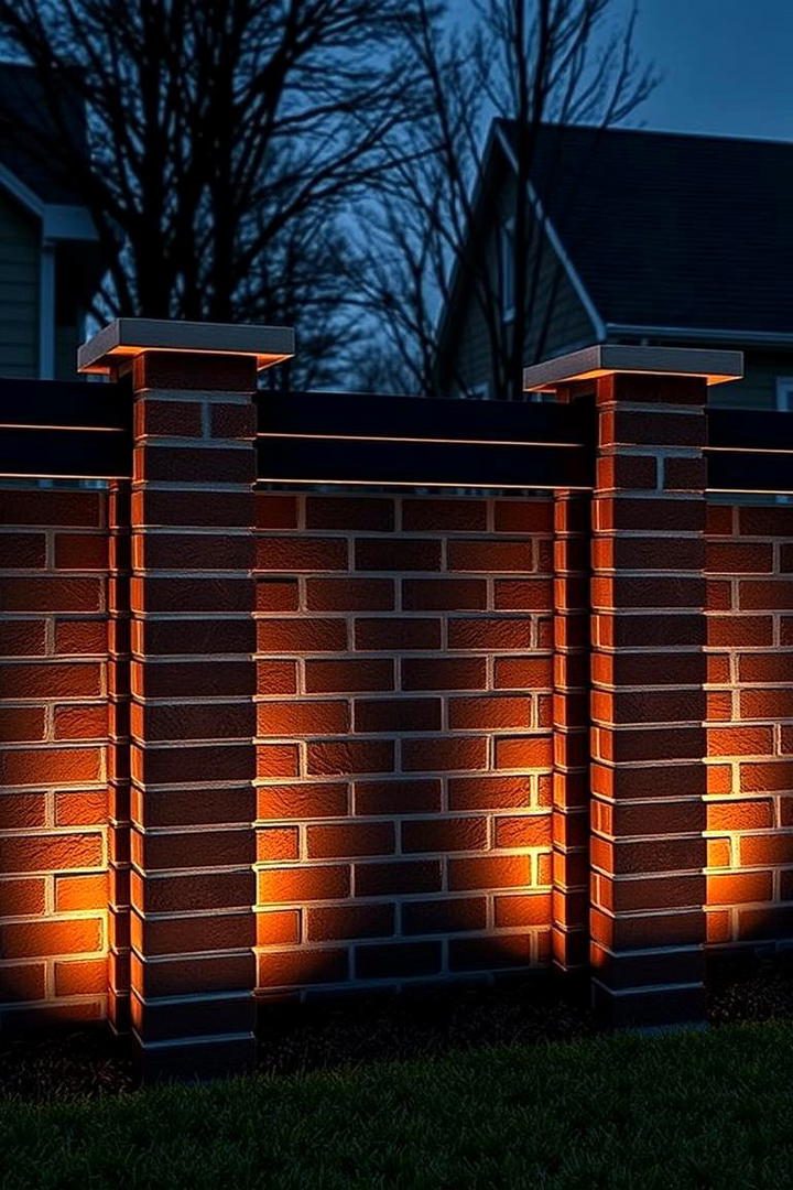 Sophisticated Brick Outline - 30 Brick Fence Ideas