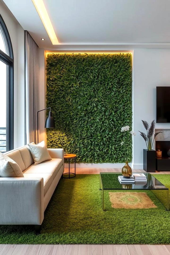 Sophisticated Grass Accent - 30 Artificial Grass Wall Design Ideas