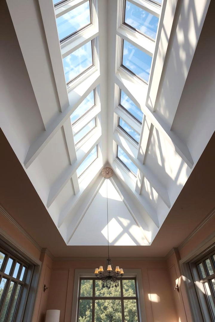 Sophisticated Skylight Inspired Ceiling - 30 Cathedral Ceiling Ideas