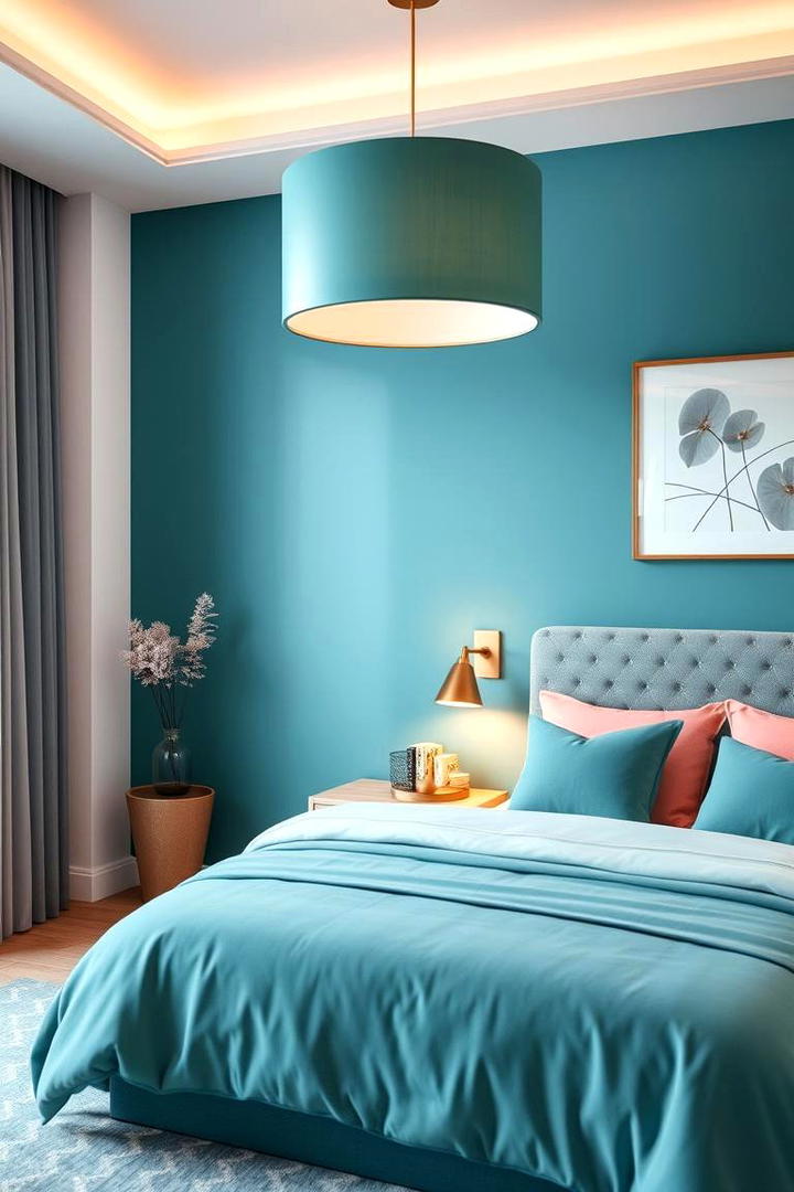 Sophisticated Teal Light Fixtures - 30 Teal and Pink Bedroom Ideas