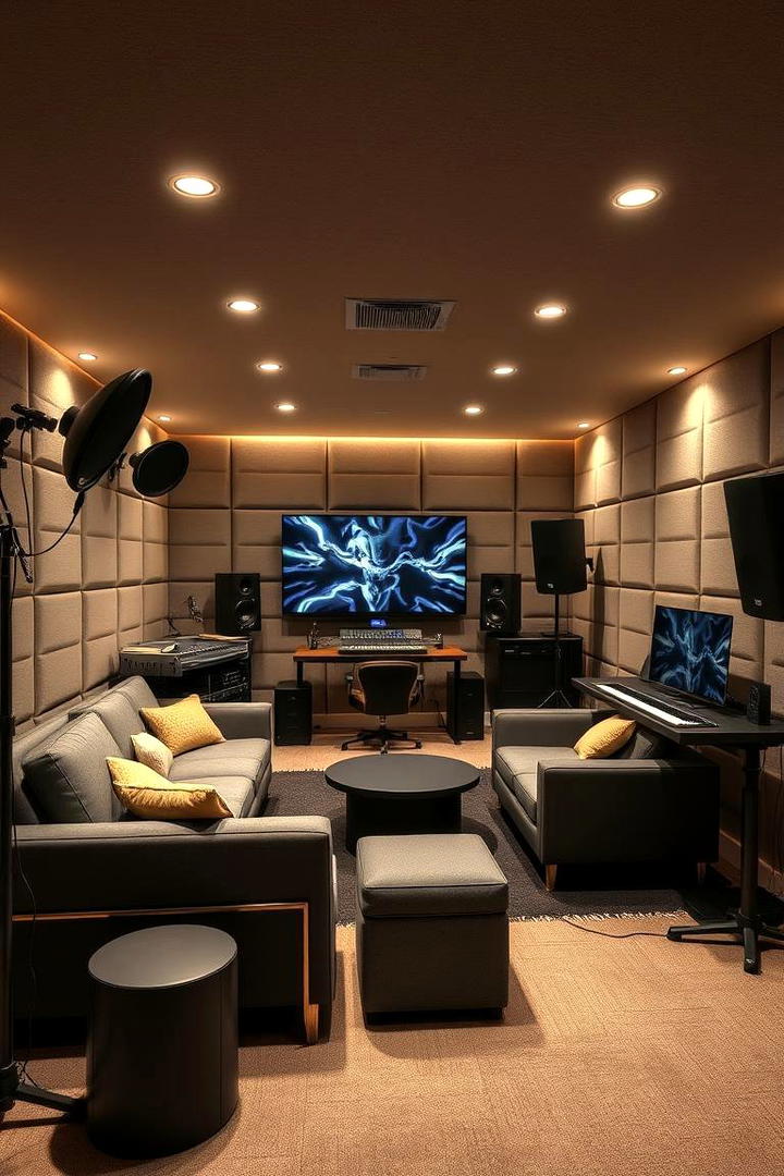 Soundproof Music and Gaming Studio - 30 Basement Game Room Ideas