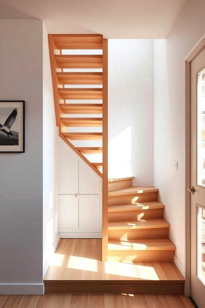 Space Saving Compact Staircase - 30 Wooden Staircase Ideas