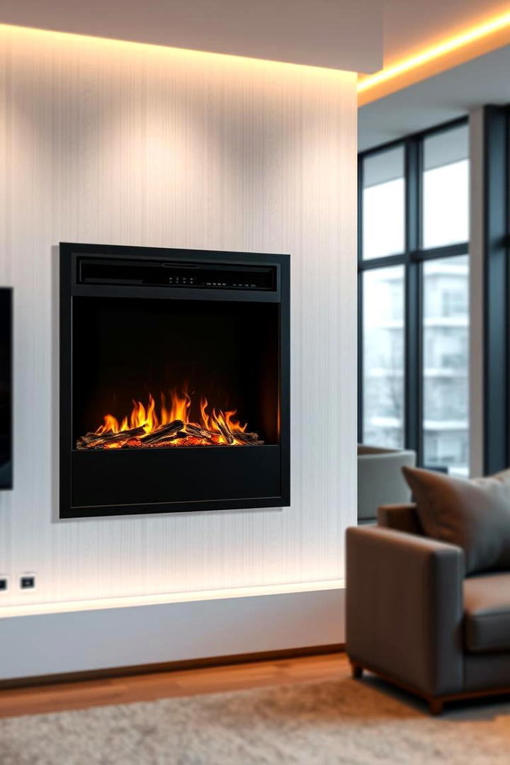 Space Saving Embedded Faux Fireplace - 30 Faux Fireplace Ideas