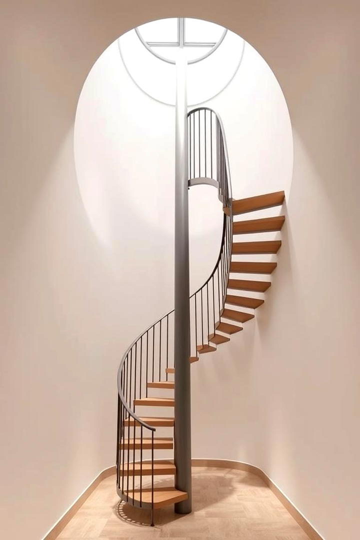 Space Saving Spiral Staircase - 30 Modern Staircases