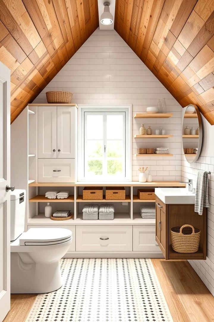 Space Saving Storage Solutions - 30 Attic Bathroom Ideas