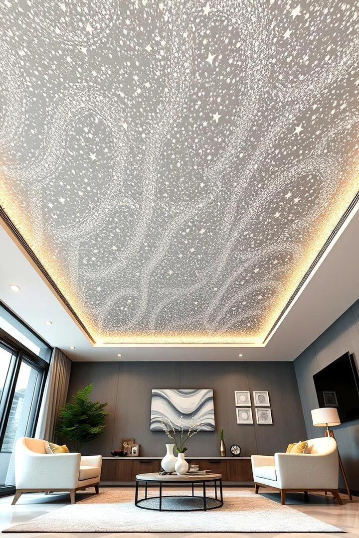 Sparkling Accent Ceiling - 30 Ceiling Paint Ideas