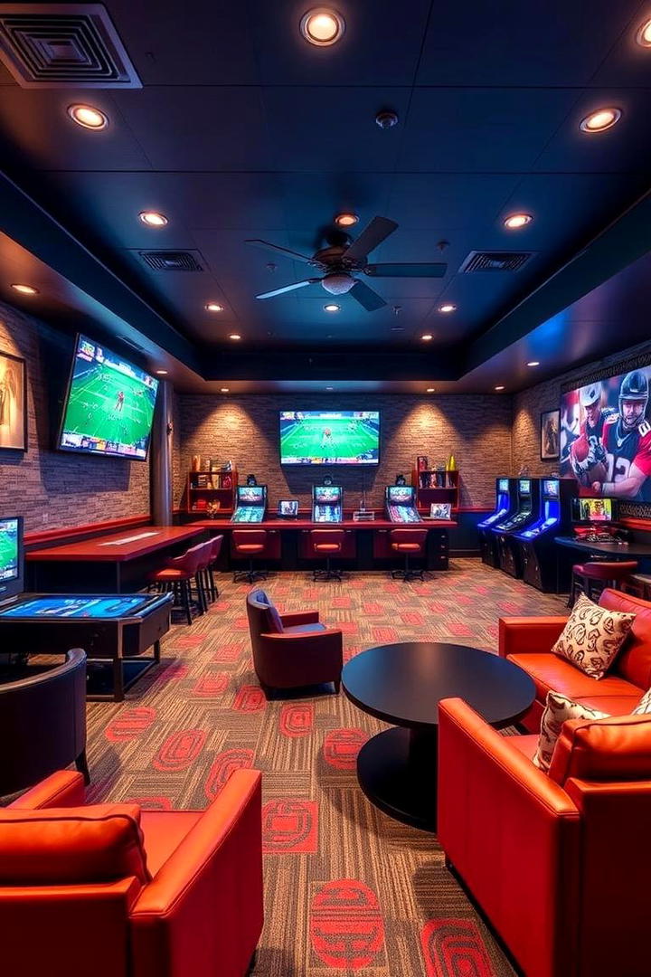 Sports Bar Game Room - 30 Basement Game Room Ideas