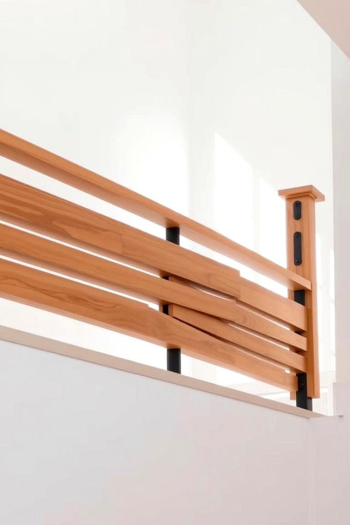 Stacked Wood Slat Railing - 30 Wood Stair Railing Ideas