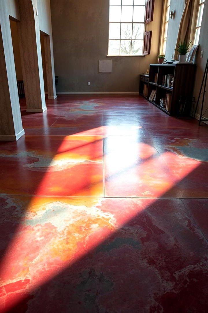 Stained Concrete Vibrance - 30 Concrete Floor Ideas