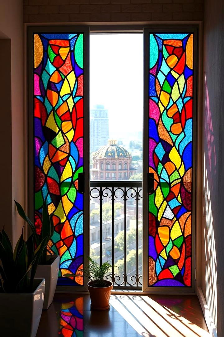 Stained Glass Privacy Panels - 30 Balcony Privacy Ideas