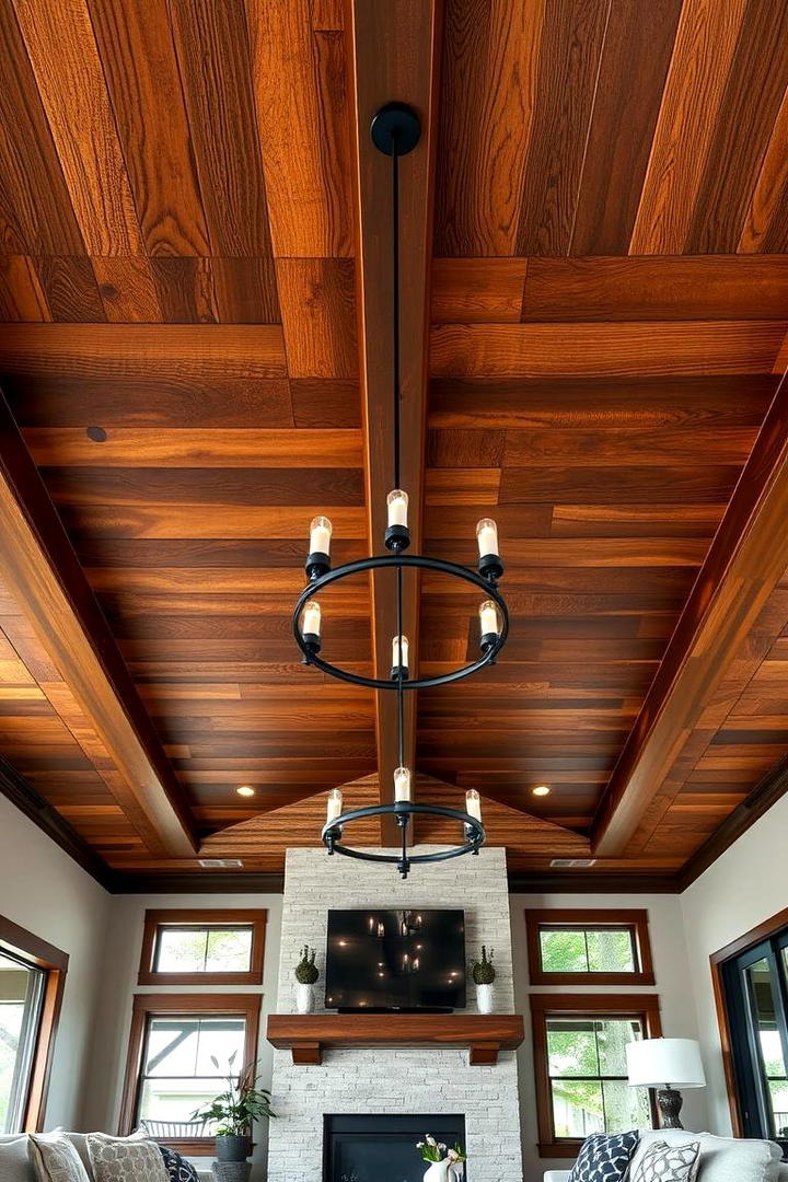 Stained Wood Grain Finishes - 30 Rustic Ceiling Ideas