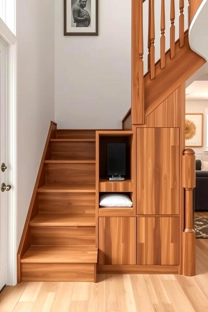 Staircase with Storage - 30 Wooden Staircase Ideas