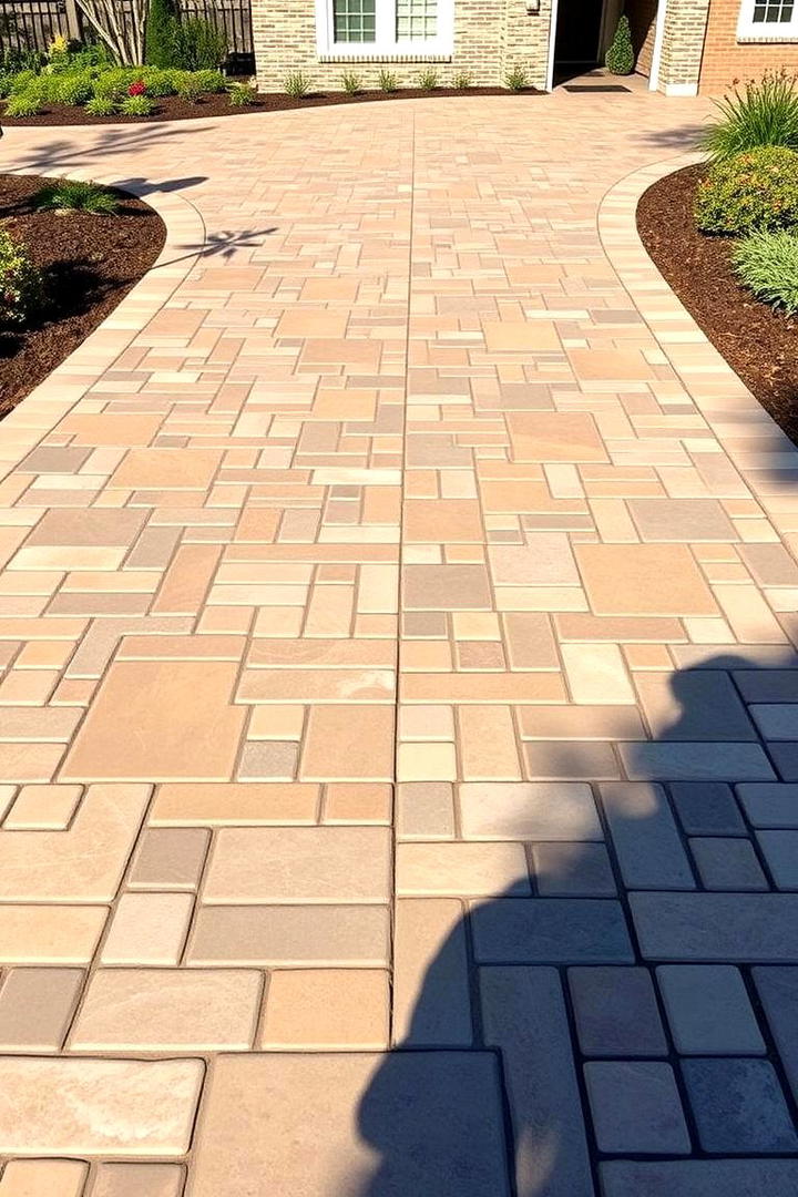 Stamped Concrete Driveway - 30 Concrete Driveway Ideas