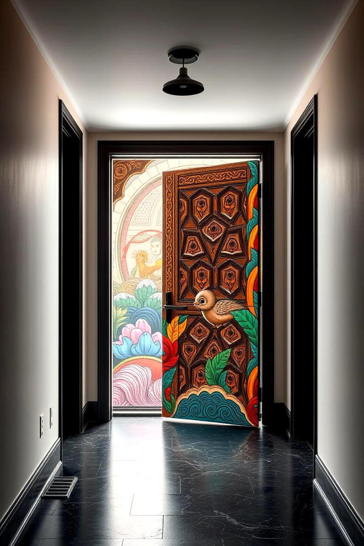 Statement Door Art - 30 Hallway Decor Ideas