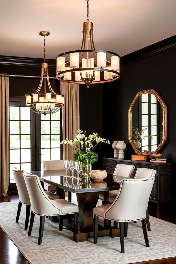 Statement Lighting Fixtures - 30 Transitional Dining Room Ideas