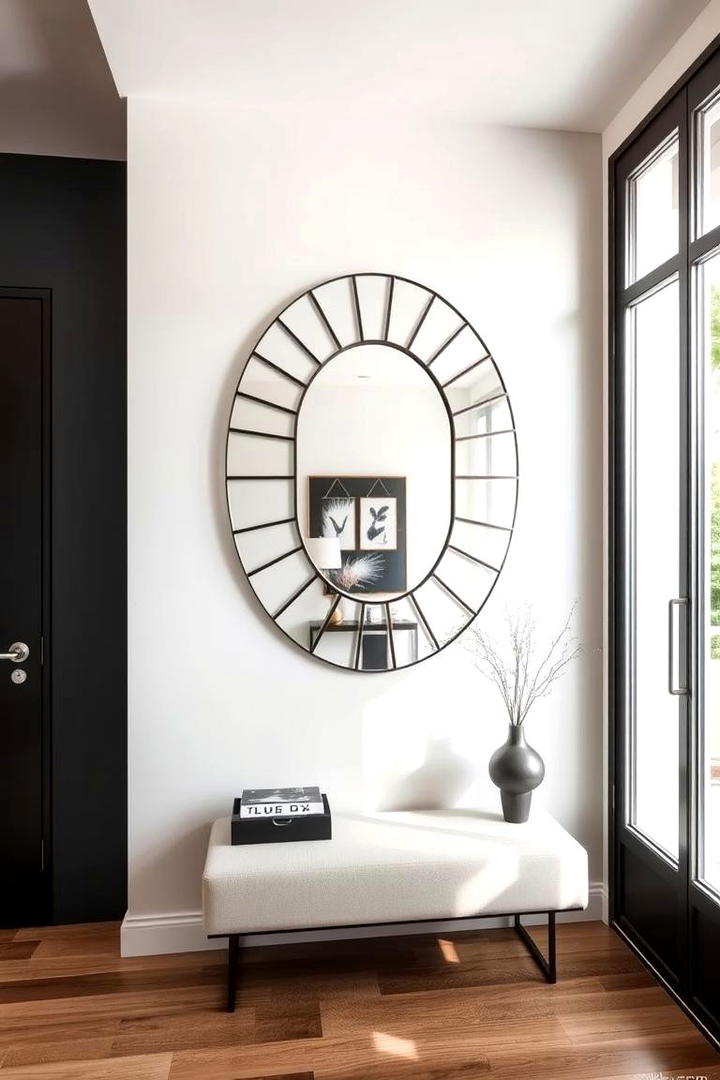 Statement Mirror Accent - 30 Entryway Wall Ideas